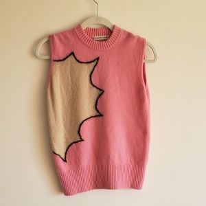 Tsumori Chisato pink pop art wool knit vest M
